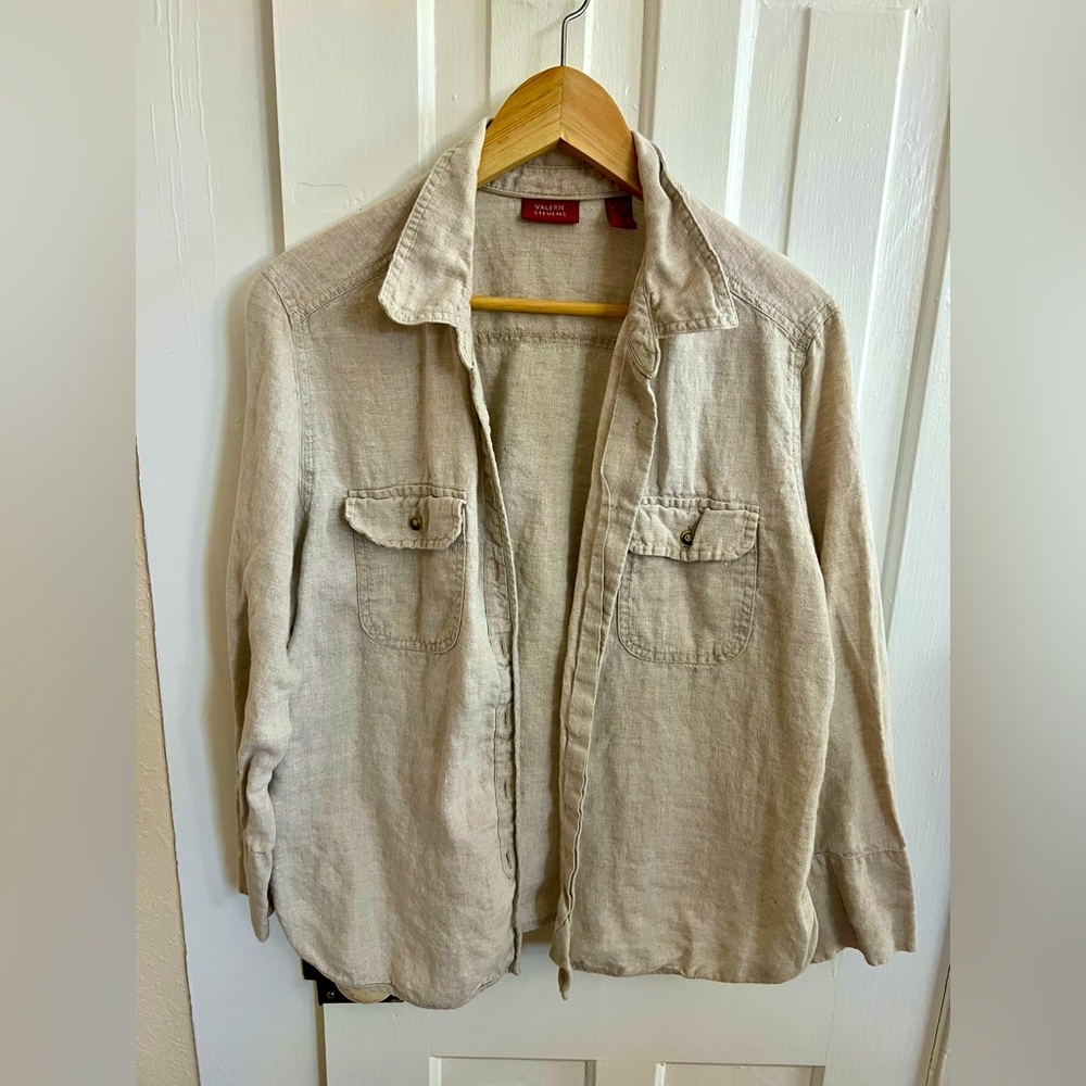 Valerie Stevens 100% LINEN Button Down Shirt
